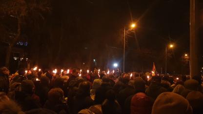 A felvidéki magyarokért és a „némaságtörvény” ellen tüntettek a szlovák nagykövetség előtt