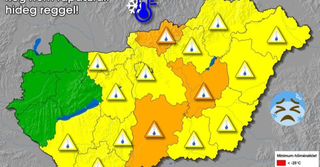 Extrém hideg várható péntek reggel az ország több részén
