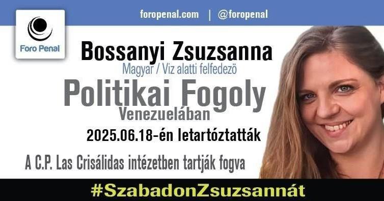 Hazahozták Bossányi Zsuzsannát Venezuelából